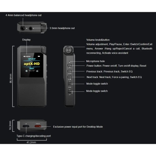 FIIO BTR17, NEŠIOJAMAS AUSINIŲ STIPRINTUVAS SU DAC IR BLUETOOTH FUNKCI