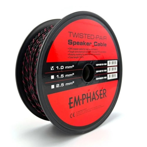 EMPHASER ESP-RS10, 2X1.0 MM² PINTAS GARSIAKALBIŲ LAIDAS, 1 M RITĖJE 100 M