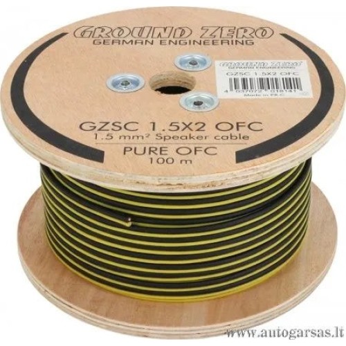 GARSIAKALBIŲ LAIDAS GROUND ZERO GZSC 1.5X2 OFC 2 X 1.50 MM²/1M RITĖJE 100M