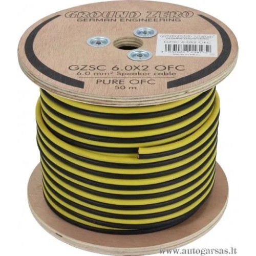 GARSIAKALBIŲ LAIDAS GROUND ZERO GZSC 6.0X2 OFC 2 X 6.00 MM²/1M RITĖJE 50M