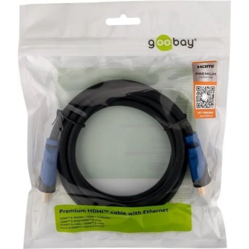 GOOBAY PREMIUM KLASĖS HDMI KABELIS SU ETHERNET 1.5M 4K GOOBAY PREMIUM KLASĖS HDMI KABELIS SU ETHERNET 1.5M 4K