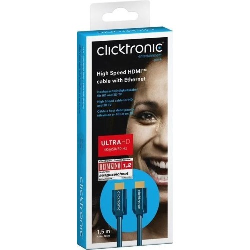 CLICKTRONIC DIDELĖS SPARTOS HDMI KABELIS SU ETHERNET IR ULTRA HD, 1.5M CLICKTRONIC DIDELĖS SPARTOS HDMI KABELIS SU ETHERNET IR ULTRA HD, 1.5M