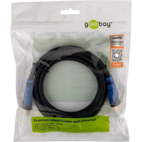 GOOBAY PREMIUM HIGH SPEED HDMI 5M , 5 M HDMI KABELIS GOOBAY PREMIUM HIGH SPEED HDMI 5M , 5 M HDMI KABELIS