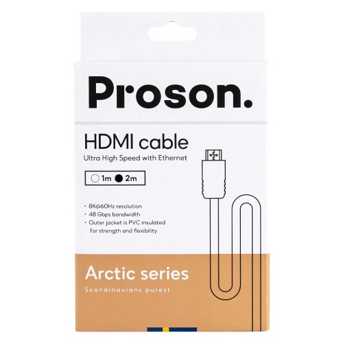 PROSON ARCTIC HDMI 8K / 4K, SIGNALINIS HDMI KABELIS (1M-10M) PROSON ARCTIC HDMI 8K / 4K, SIGNALINIS HDMI KABELIS (1M-10M)