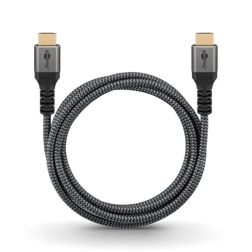 GOOBAY HIGH SPEED HDMI™ SHARKSKIN GREY, HDMI KABELIS 2M GOOBAY HIGH SPEED HDMI™ SHARKSKIN GREY, HDMI KABELIS 2M