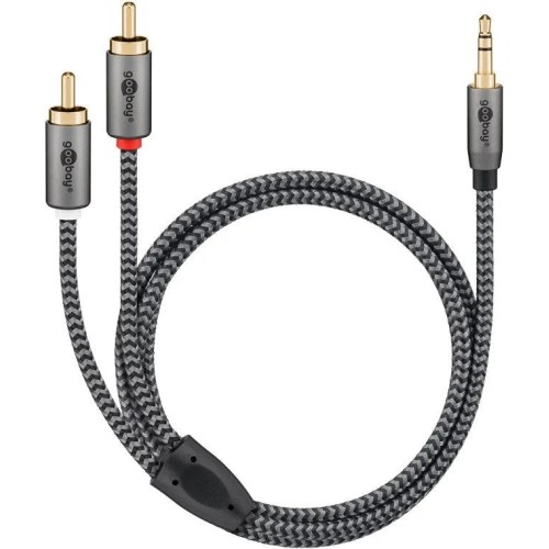 GOOBAY AUDIO ADAPTER CABLE AUX, 3.5 MM Į 2X RCA GARSO KABELIS, 1 M