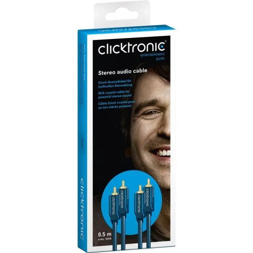 CLICKTRONIC (0.5 M.), RCA SIGNALINIS KOAKSIALINIS AUDIO KABELIS CLICKTRONIC (0.5 M.), RCA SIGNALINIS KOAKSIALINIS AUDIO KABELIS