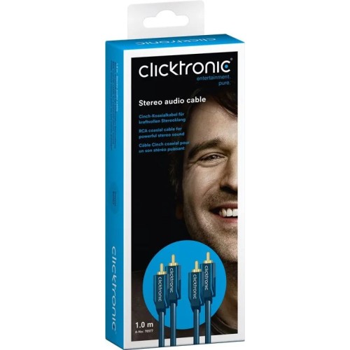 CLICKTRONIC (1 M.), RCA SIGNALINIS KOAKSIALINIS AUDIO KABELIS CLICKTRONIC (1 M.), RCA SIGNALINIS KOAKSIALINIS AUDIO KABELIS