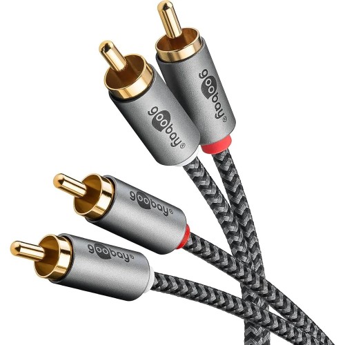 GOOBAY PLUS SERIES STEREO RCA CABLE, AUKŠTOS KOKYBĖS GARSO KABELIS 1M