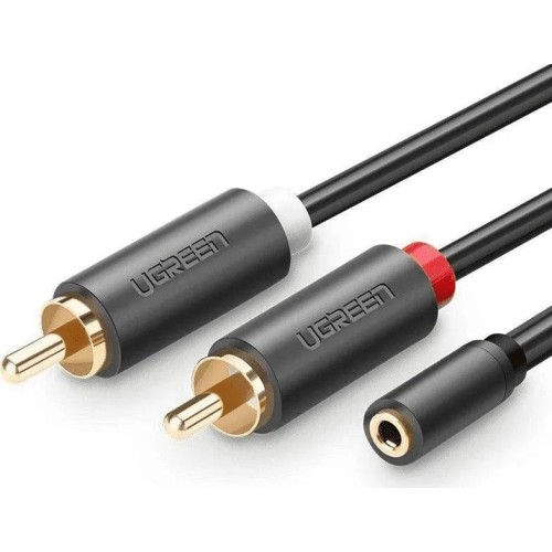 UGREEN AV102 3.5 MM - 2 X RCA, KABELIS-ADAPTERIS