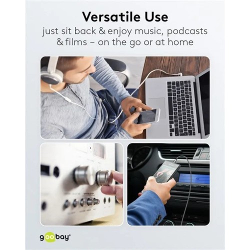 GOOBAY AUDIO CONNECTION CABLE AUX, 3.5 MM STEREO, GARSO KABELIS, 2 M GOOBAY AUDIO CONNECTION CABLE AUX, 3.5 MM STEREO, GARSO KABELIS, 2 M