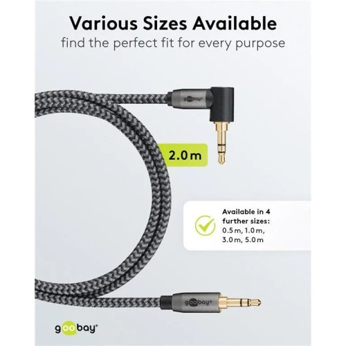 GOOBAY AUDIO CONNECTION CABLE, AUX 3.5 MM GARSO LAIDAS, 2 M