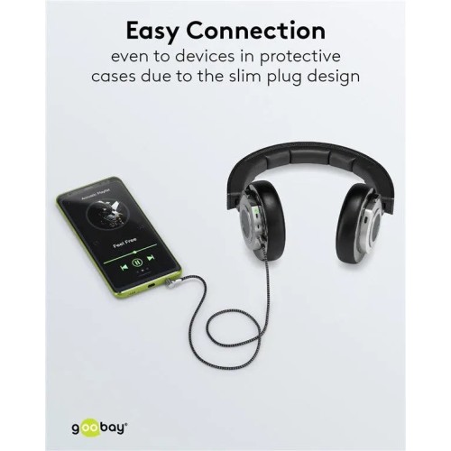 GOOBAY AUDIO CONNECTION CABLE, AUX 3.5 MM GARSO LAIDAS, 0.5 M GOOBAY AUDIO CONNECTION CABLE, AUX 3.5 MM GARSO LAIDAS, 0.5 M
