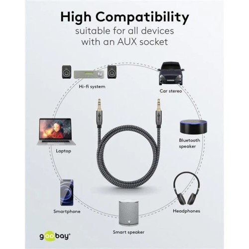 GOOBAY PLUS AUDIO CONNECTION CABLE, 3.5 MM AUX STEREO KABELIS, 3 M