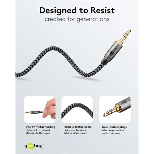 GOOBAY PLUS AUDIO CONNECTION CABLE, 3.5 MM AUX STEREO KABELIS, 3 M