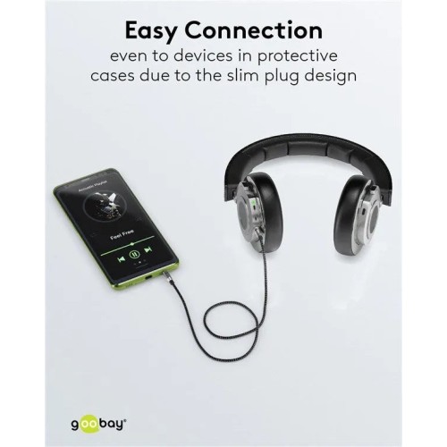 GOOBAY PLUS AUDIO CONNECTION CABLE, 3.5 MM AUX STEREO KABELIS, 1 M