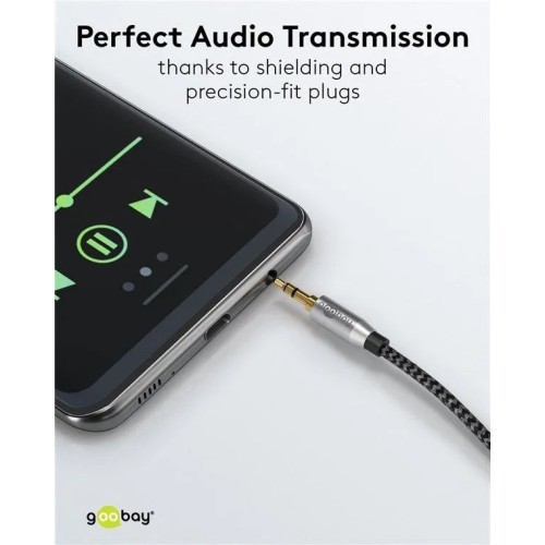 GOOBAY PLUS AUDIO CONNECTION CABLE, 3.5 MM AUX STEREO KABELIS, 0.5 M GOOBAY PLUS AUDIO CONNECTION CABLE, 3.5 MM AUX STEREO KABELIS, 0.5 M