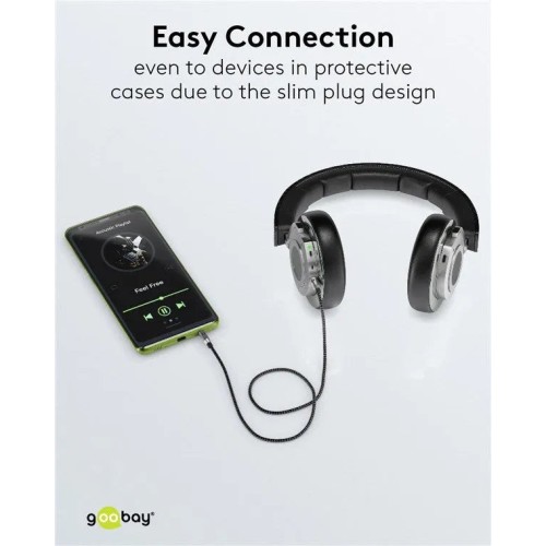 GOOBAY PLUS AUDIO CONNECTION CABLE, 3.5 MM AUX STEREO KABELIS, 0.5 M GOOBAY PLUS AUDIO CONNECTION CABLE, 3.5 MM AUX STEREO KABELIS, 0.5 M