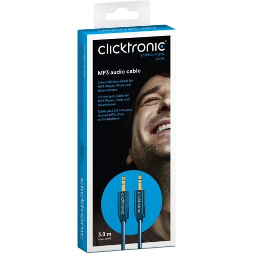 CLICKTRONIC (3 M.), AUX MP3 AUDIO KABELIS CLICKTRONIC (3 M.), AUX MP3 AUDIO KABELIS