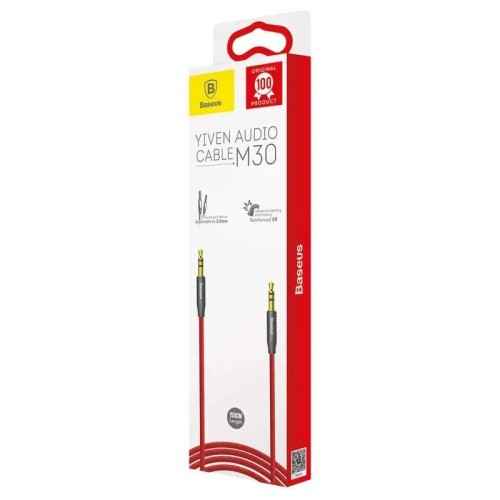 AUX ĮĖJIMO LAIDAS BASEUS AUX YIVEN CABLE BLACK/RED 1M, 3.5MM KIŠTUKAI AUX ĮĖJIMO LAIDAS BASEUS AUX YIVEN CABLE BLACK/RED 1M, 3.5MM KIŠTUKAI