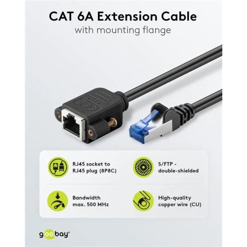 GOOBAY CAT 6A, S/FTP (PIMF) PRAILGINIMO KABELIS, 5M GOOBAY CAT 6A, S/FTP (PIMF) PRAILGINIMO KABELIS, 5M