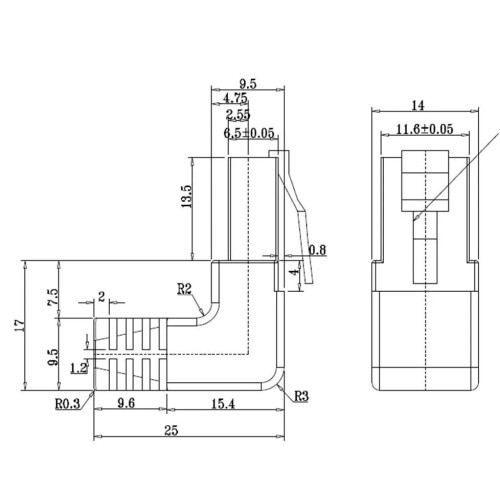GOOBAY CAT 5E, (5 M) 1X 90° TINKLO KABELIS