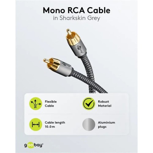 GOOBAY MONO RCA, KABELIS, 10M GOOBAY MONO RCA, KABELIS, 10M