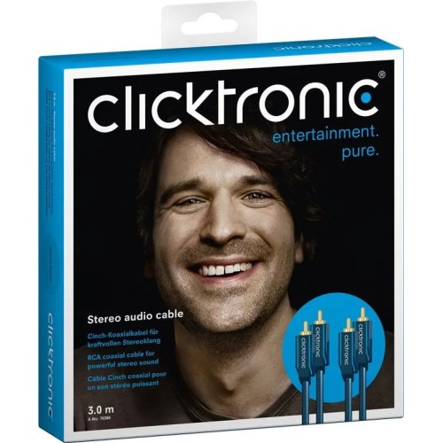 CLICKTRONIC (3 M.), RCA SIGNALINIS KOAKSIALINIS AUDIO KABELIS CLICKTRONIC (3 M.), RCA SIGNALINIS KOAKSIALINIS AUDIO KABELIS