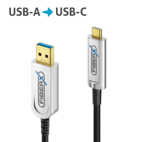 FX-I630-020 USB 3.2 GEN2X1 USB-C / USB-A AOC OPTINIS KABELIS, FIBERX SERIJA, VYR. 20M, JUODAS FX-I630-020 USB 3.2 GEN2X1 USB-C / USB-A AOC OPTINIS KABELIS, FIBERX SERIJA, VYR. 20M, JUODAS