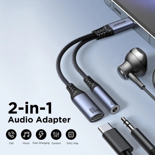 JOYROOM AUDIO ADAPTERIS USB-C Į 3.5 MM AUX + USB-C
