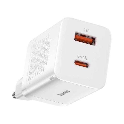 BASEUS SUPER SI PRO QUICK CHARGER USB + USB-C 30W, SIENINIS ĮKROVIKLIS BASEUS SUPER SI PRO QUICK CHARGER USB + USB-C 30W, SIENINIS ĮKROVIKLIS