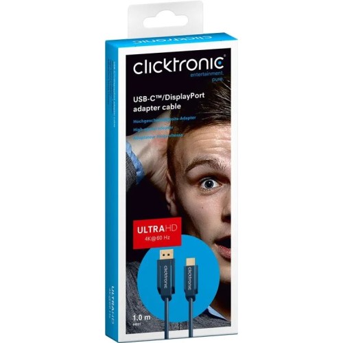 CLICKTRONIC USB-C DISPLAYPORT, KABELIS- ADAPTERIS CLICKTRONIC USB-C DISPLAYPORT, KABELIS- ADAPTERIS