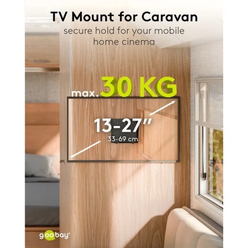 GOOBAY BASIC TV WALL MOUNT CARAVAN FIXED (S), LAIKIKLIS TELEVIZORIAMS