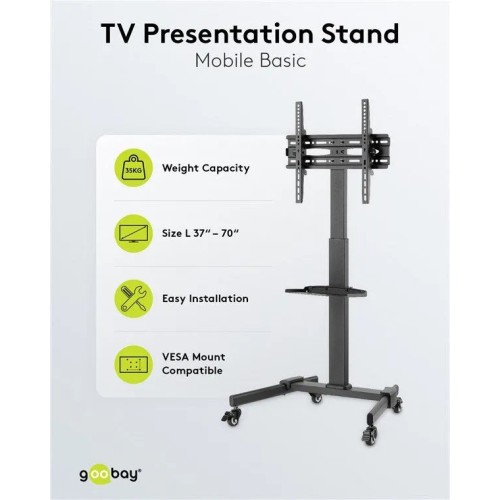 GOOBAY TV PRESENTATION STAND BASIC (SIZE L), TELEVIZORIAUS LAIKIKLIS