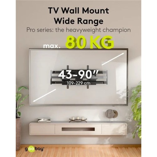 GOOBAY WIDE RANGE TV WALL MOUNT PRO FULLMOTION (XL), TELEVIZORIAUS SIENINIS LAIKIKLIS