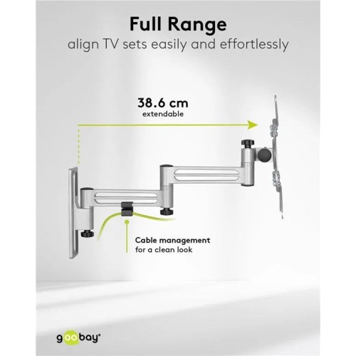 GOOBAY TV WALL MOUNT CARAVAN FULLMOTION (M), TELEVIZORIAUS SIENINIS LAIKIKLIS GOOBAY TV WALL MOUNT CARAVAN FULLMOTION (M), TELEVIZORIAUS SIENINIS LAIKIKLIS