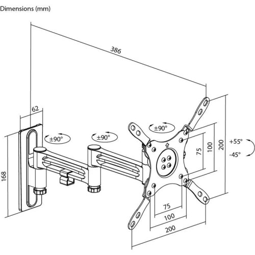 GOOBAY TV WALL MOUNT CARAVAN FULLMOTION (M), TELEVIZORIAUS SIENINIS LAIKIKLIS GOOBAY TV WALL MOUNT CARAVAN FULLMOTION (M), TELEVIZORIAUS SIENINIS LAIKIKLIS