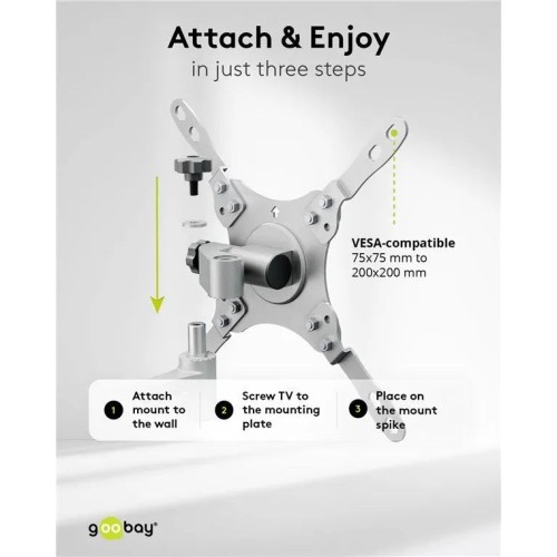 GOOBAY TV WALL MOUNT CARAVAN FULLMOTION (M), TELEVIZORIAUS SIENINIS LAIKIKLIS GOOBAY TV WALL MOUNT CARAVAN FULLMOTION (M), TELEVIZORIAUS SIENINIS LAIKIKLIS