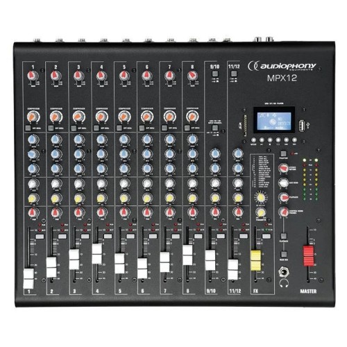 AUDIOPHONY MPX12 MIKŠERINIS PULTAS SU BLUETOOTH, USB, SD GROTUVU 12-KOS KANALŲ AUDIOPHONY MPX12 MIKŠERINIS PULTAS SU BLUETOOTH, USB, SD GROTUVU 12-KOS KANALŲ