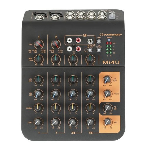 AUDIOPHONY MI4U, MIKŠERINIS PULTAS 4-RIŲ KANALŲ AUDIOPHONY MI4U, MIKŠERINIS PULTAS 4-RIŲ KANALŲ