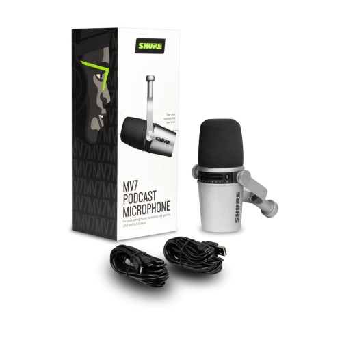 SHURE MV7, PODKASTINIS MIKROFONAS SHURE MV7, PODKASTINIS MIKROFONAS