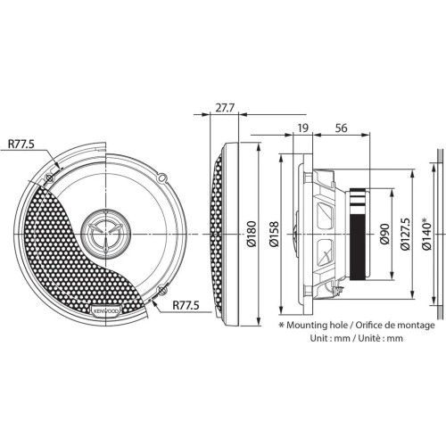 KENWOOD, KFC-X1741, 17 CM /6.75 KENWOOD, KFC-X1741, 17 CM /6.75