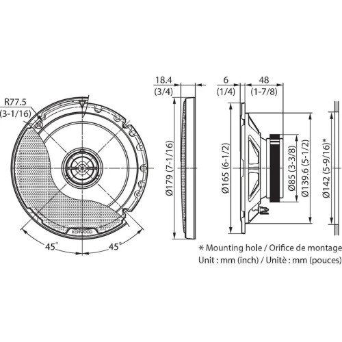 KENWOOD, KFC-PS1797, 17 CM /6.75 KENWOOD, KFC-PS1797, 17 CM /6.75