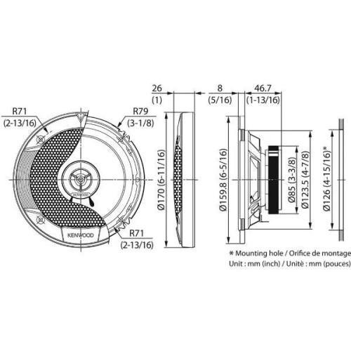 KENWOOD, KFC-S1676EX, 16 CM /6.5 KENWOOD, KFC-S1676EX, 16 CM /6.5