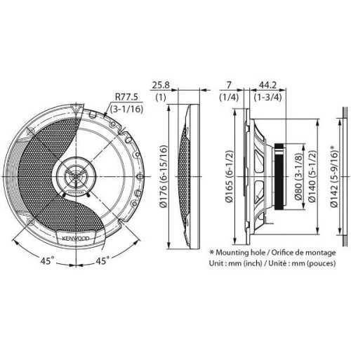 KENWOOD, KFC-S1766, 17 CM /6.75 KENWOOD, KFC-S1766, 17 CM /6.75