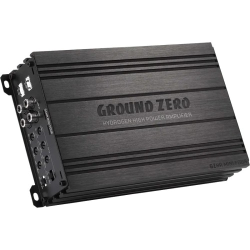 GROUND ZERO GZHA MINI FOUR, 640W 4 KANALŲ D KLASĖS KOMPAKTIŠKAS GARSO STIPRINTUVAS