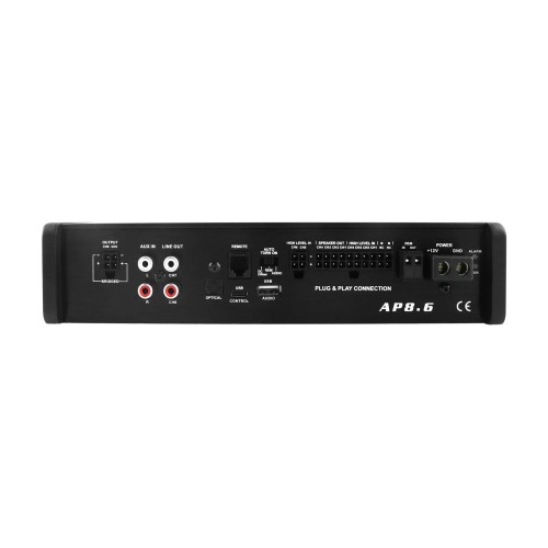 SOUNDMAGUS AP8.6, SKAITMENINIS INTEGRUOTAS AUTOMOBILINIS STIPRINTUVAS- SIGNALŲ PROCESORIUS