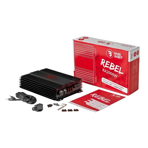 BASS HABIT REBEL RA2000W, MONO AUTOMOBILINIS GARSO STIPRINTUVAS 1000W BASS HABIT REBEL RA2000W, MONO AUTOMOBILINIS GARSO STIPRINTUVAS 1000W