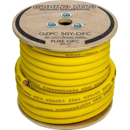 GROUND ZERO 50 MM² AUKŠTOS KOKYBĖS OFC MAITINIMO LAIDAS 20M – GELTONAS