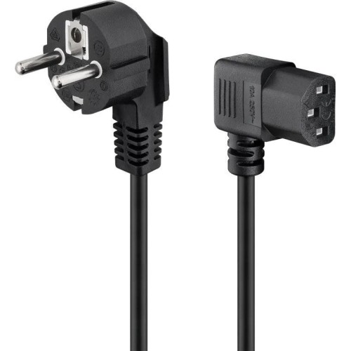 GOOBAY ANGLED IEC CORD, MAITINIMO LAIDAS SU KAMPINĖMIS JUNGTIMIS, 3 M